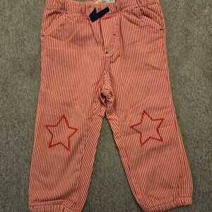 Baby boden red and white striped pants